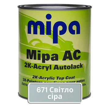Акрилова фарба для авто MIPA 671 Світло-сіра 1 л (без затвердника)