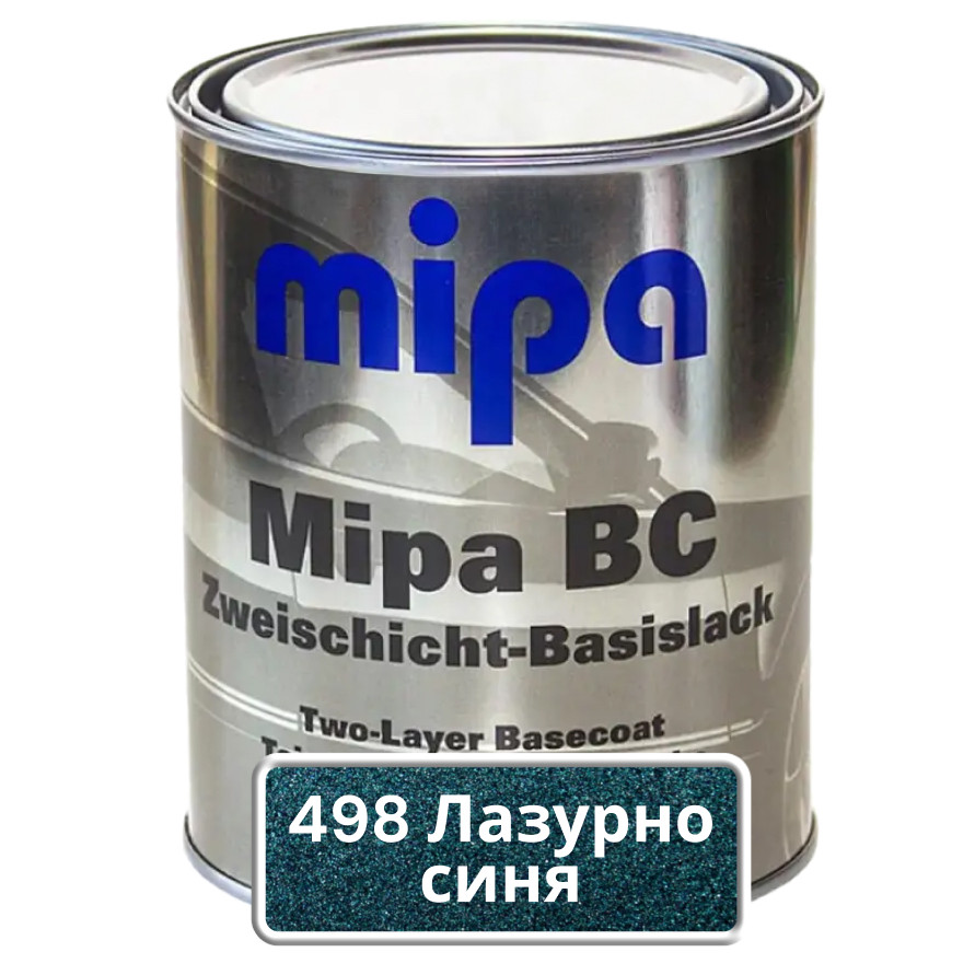498 Лазурно-синя Авто фарба металік Mipa 1л, фото 1