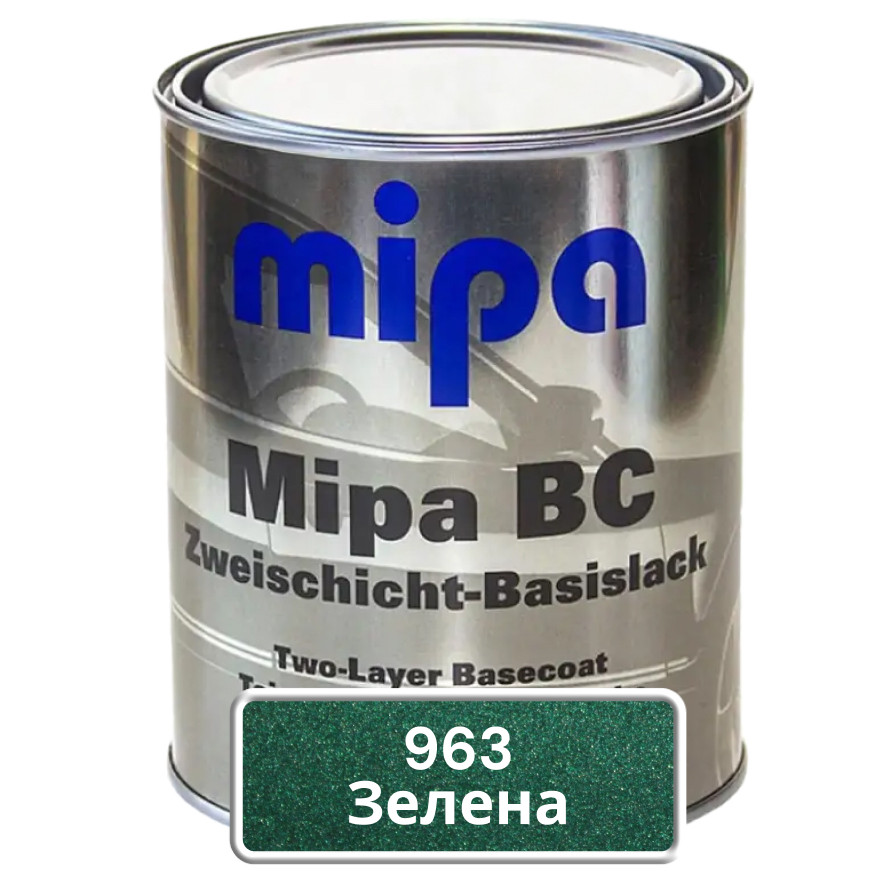 963 Зелена Авто фарба металік Mipa 1л, фото 1