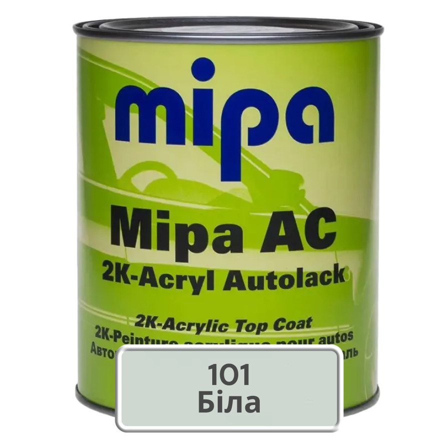 Акрилова фарба для авто MIPA 101 біла 1 л (без затвердника), фото 1