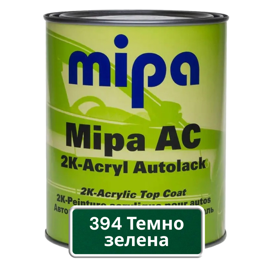 Акрилова фарба для авто MIPA 394 Темно-зелена 1 л (без затвердника), фото 1