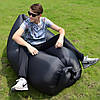 Ламзак Пляжний диван-мішок Чорний Надувний матрац (160х70 см) AIR SOFA CLOUD, фото 4