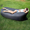 Ламзак Пляжний диван-мішок Чорний Надувний матрац (160х70 см) AIR SOFA CLOUD, фото 3