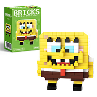 Конструктор фігурка BRICKS пікселі Губка Боб Квадратні Штани 237 деталей C1046