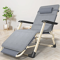 Розкладне крісло ліжко з подушкою LEOBRO Сіре (FCB-S03-PC)