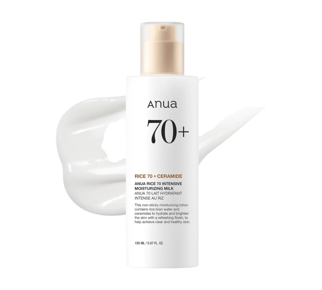 Інтенсивно зволожуюче молочко ANUA Rice 70 Intensive Moisturizing Milk 150 мл з рисом і ніацинамідом, фото 1