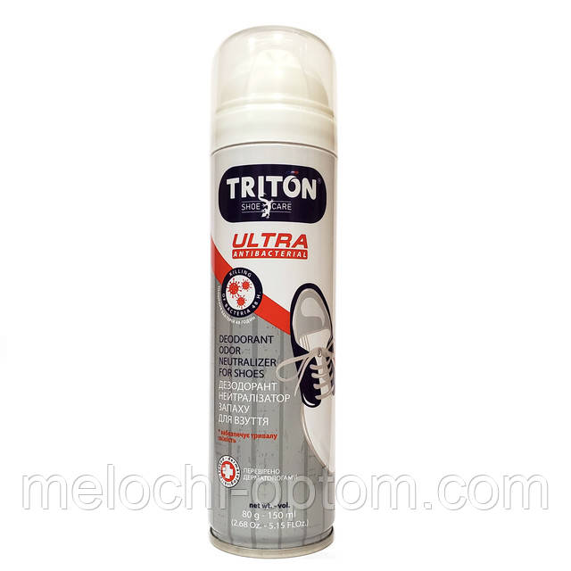 Дезодорант для взуття TRITON DEO 150ml, нейтралізатор запаху, антибактеріальний спрей для взуття Дезодорант для взуття TRITON DEO 150ml, нейтралізатор запаху, антибактеріальний спрей для взуття
