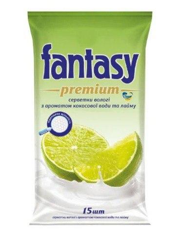 Серветки Fantasy Premium з ароматом кокосової води та лайму 15шт, фото 1