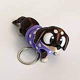 Брелок для ключів такса 3D, 12 см/Гнучкий дитячий брелок 3д собачка/ Шарнірна 3д підвіска для наплічника, фото 6
