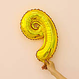 Кулька цифра 9 фольгована 16 дюймів золотистий, фото 2