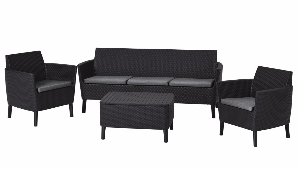 Комплект садових меблів Keter Salemo 3 seater set, графіт