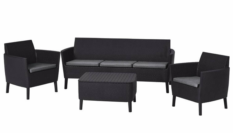 Комплект садових меблів Keter Salemo 3 seater set, графіт, фото 1
