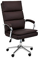 Офісне крісло керівника Faraon шкірозамінник Шоколад з механізмом Anyfix на коліщатках і підлокітниками AMF