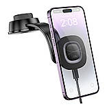 Автотримач Hoco HW31 4.5-7.0 inch Magnetic Ring Wireless 15W, фото 3