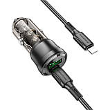 Автозарядний пристрій Borofone BZ25 1 USB/1USB-C QC/PD38W+Type-C to Lightning, фото 6