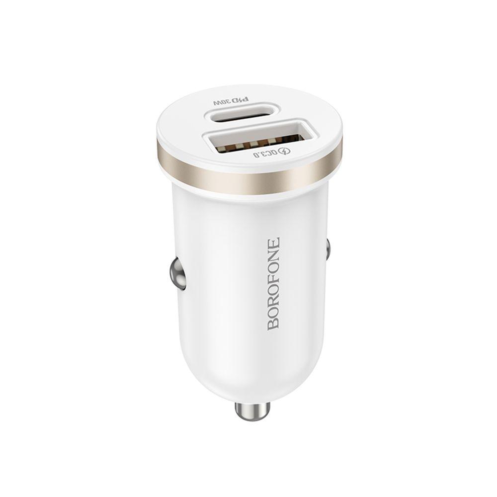 Автозарядний пристрій Borofone BZ22 1USB/1USB-C QC/PD30W, фото 1