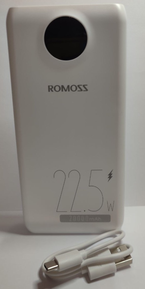 PowerBank Romoss SW20PF 20000 мА·год USB-C повербанк із РК-дисплеєм, фото 1