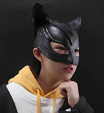 Маска Жінки Кішки, Catwoman, чорна напівлицьова маска, супергерой з коміксів про Бетмена, DC Comics, фото 3