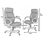 Сучасне офісне ергономічне крісло з підголовником, м'якими підлокітниками, регуляцією TILT, чорне, фото 2