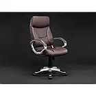 Сучасне офісне ергономічне крісло з підголовником, м'якими підлокітниками, регуляцією TILT, чорне, фото 5