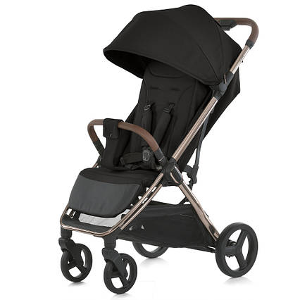Коляска дитяча ME 1192 AXIS Black прогулянкова, до 22 кг, з PU колесами, регульованою ручкою і чохлом чорного кольору (1192)