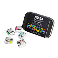 Набір акварельних фарб «Neon Colour Set» Akademie 5шт у напівкюветах, метал уп-ка, Schmincke 75792