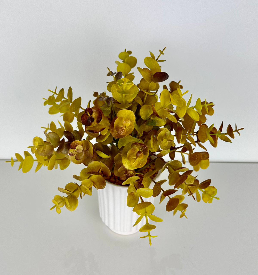 Штучний кущ самшит густий 25 см жовтогарячий, фото 1