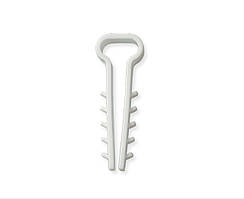 Дюбель-ялинка (затискач) для плоского кабелю Polax 12 х 5 мм білий (37-060)