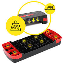 Степ-платформа 2-ступенева Cornix 68 х 28 х 10-15 см XR-0190 Black/Red Poland, фото 4