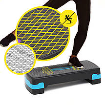 Степ-платформа 2-ступенева Cornix 68 х 28 х 10-15 см XR-0191 Black/Blue Poland, фото 2