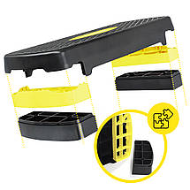 Степ-платформа 2-ступенева Cornix 68 х 28 х 10-15 см XR-0192 Black/Yellow Poland, фото 5