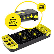 Степ-платформа 2-ступенева Cornix 68 х 28 х 10-15 см XR-0192 Black/Yellow Poland, фото 3