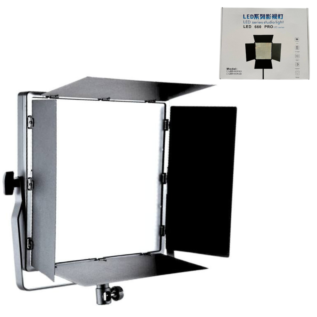 Світлодіодна лампа відеосвітло LED 660 PRO для фото та відеозйомки прожектор з пультом ДУ та сумкою, фото 1