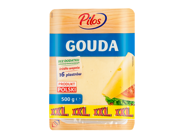 Сир твердий нарізка без лактози слайсами Gouda Pilos, 500 г, Польща, фото 1
