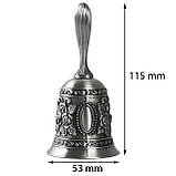 Ручний дзвін із цинкового сплаву RESTEQ 115х53 мм. Ручний дзвіночок із цинку, фото 3