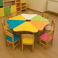 Детский стол «Ромашка» (регулируемый, 6 столов-лепестков)