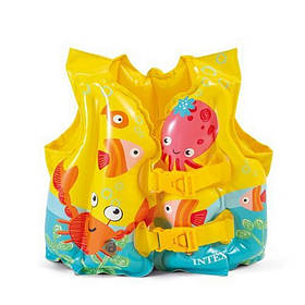 Дитячий надувний жилет Рибки Intex 59661NJ-2 розмір 41 х 30 см, Toyman