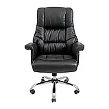 Крісло Richman Конгрес Хром M-2 Широкий (Anyfix Wide) Шкіра Люкс Чорна, фото 2