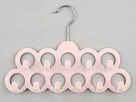Плічка вішалки тремпеля флокованні пудрового кольору для аксесуарів