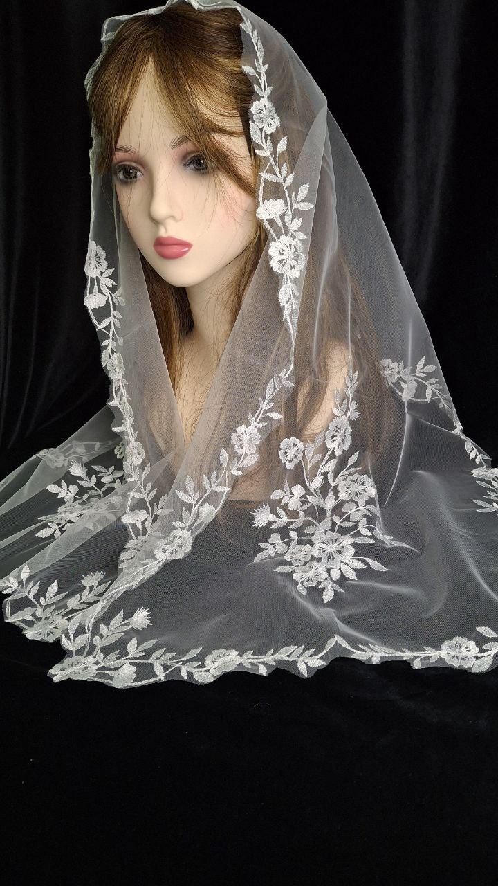 Шарф ажурний до церкви, венчальна хустка, косинка церковна., фото 1