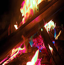 Кольорове багаття Mystical Fire — порошок для отримання містичного полум’я усіх кольорів веселки (2 пакети по 25 г), фото 3