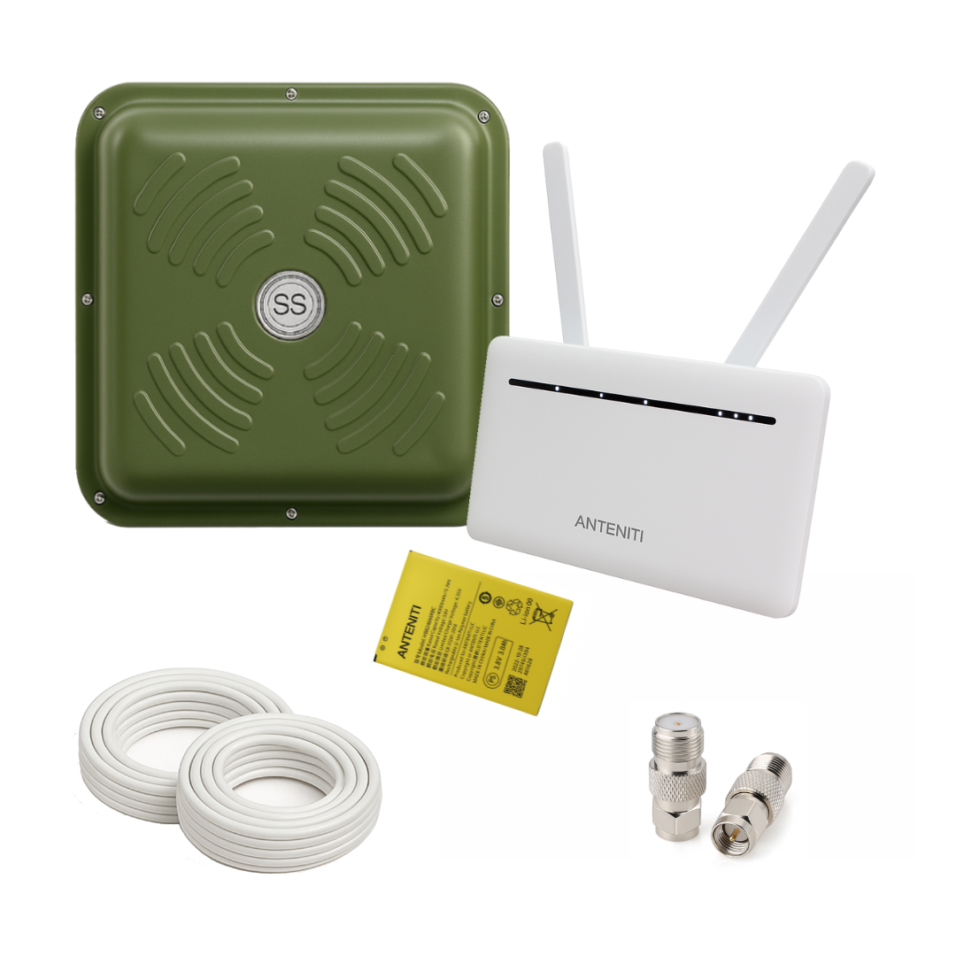 4G інтернет комплект WiFi роутер ANTENITI B535 з акумулятором та антена ENERGY MIMO 2x15 дБ