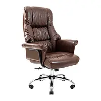 Крісло Richman Конгрес Хром M-2 Широкий (Anyfix Wide) Шкіра Люкс Коричнева