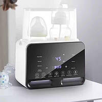 Розумний стерилізатор, підігрівач дитячих пляшечок Baby Milk дві пляшечки з підсвіткою й таймером, білий