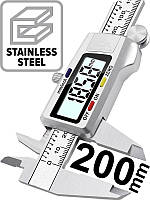 Штангенциркуль металевий MADORU 0-200 мм з циферблатом, електронний