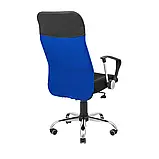 Крісло Richman Ультра Ю Хром M-1 (Tilt) Сітка чорна + синя, фото 4