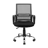 Крісло Richman Джина Хром Піастра Сітка чорна + сіра, фото 2