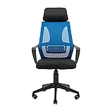 Крісло Richman Профі Пластик Піастра Сітка чорна + синя, фото 2