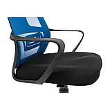 Крісло Richman Профі Пластик Піастра Сітка чорна + синя, фото 7