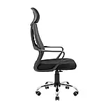 Крісло Richman Профі Хром Піастра Сітка чорна + сіра, фото 3